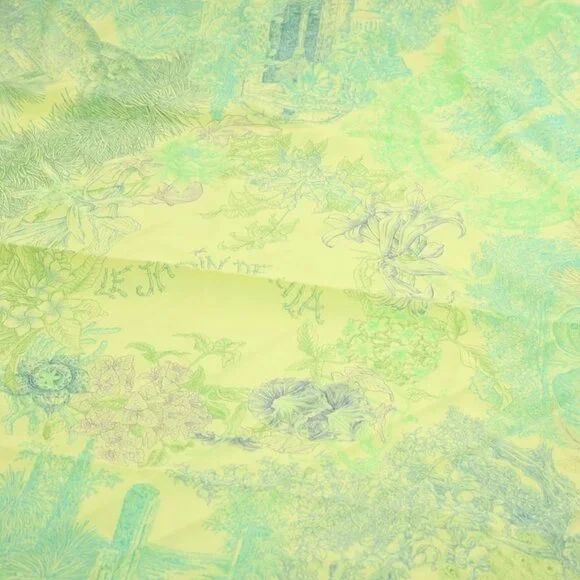 Hermes Carre 90 Leila's Garden Silk Scarf Light Yellow